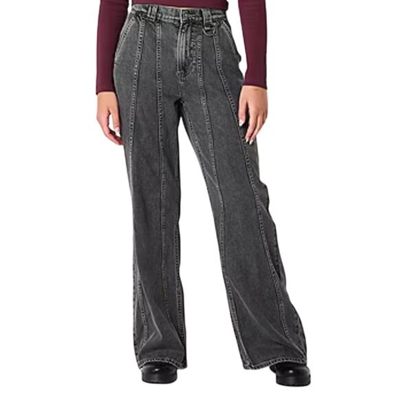 Arizona Women's High Rise Wide Leg Gray Jean Size 8 - Picture 1 of 11